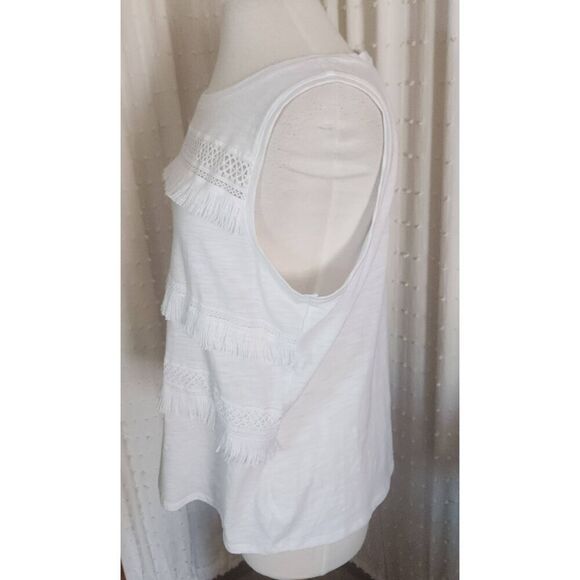 T25 Liz Claiborne tank top western style with fringe - Picture 6 of 8